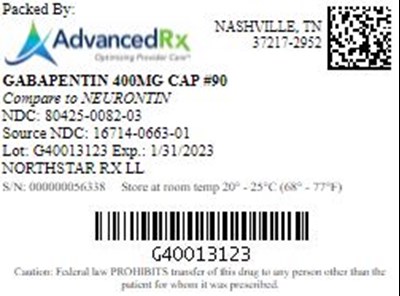 Gabapentin 400mg Tab Qty 90 Ndc 80425 0082